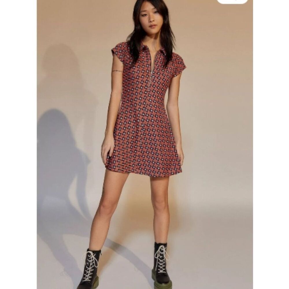 Like New! URBAN OUTFITTERS UO Arlo Red Zip-Up Mini Dress in Size S